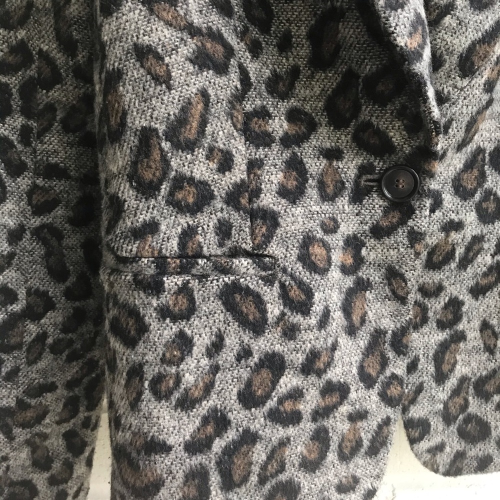 Loft Cheetah Print Wool Blend One Button Blazer - Picture 4 of 7